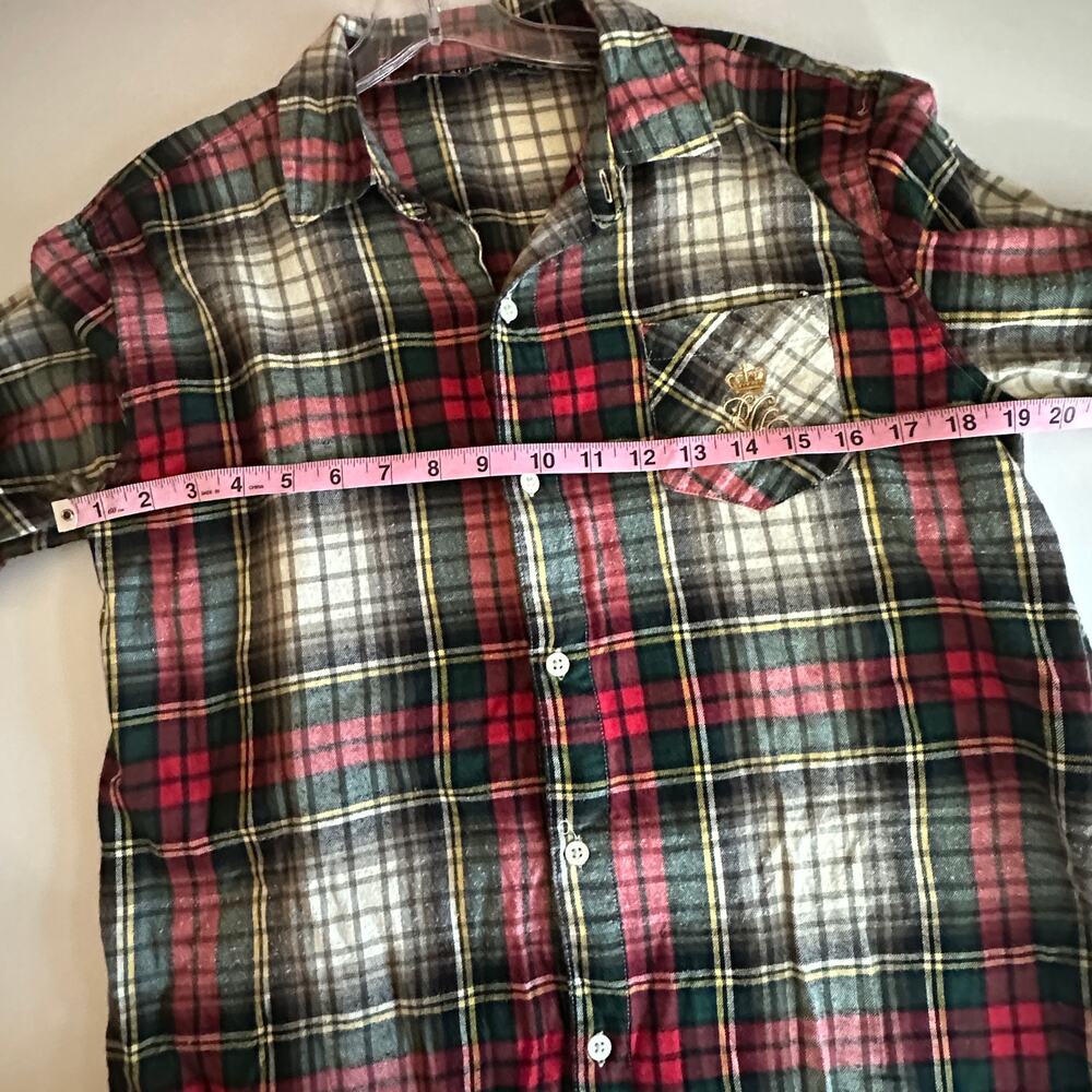 Ralph Lauren Plaid Flannel Nightshirt Womens Medium Green Red Tartan Sleep Shirt - Picture 7 of 8
